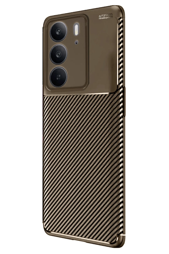 Realme C75 4G Auto Focus Karbon Kapak Kılıf - Kahverengi 2