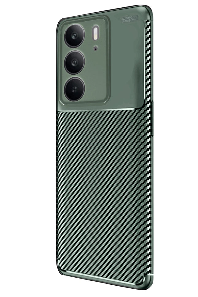Realme C75 4G Auto Focus Karbon Kapak Kılıf - Koyu Yeşil 2