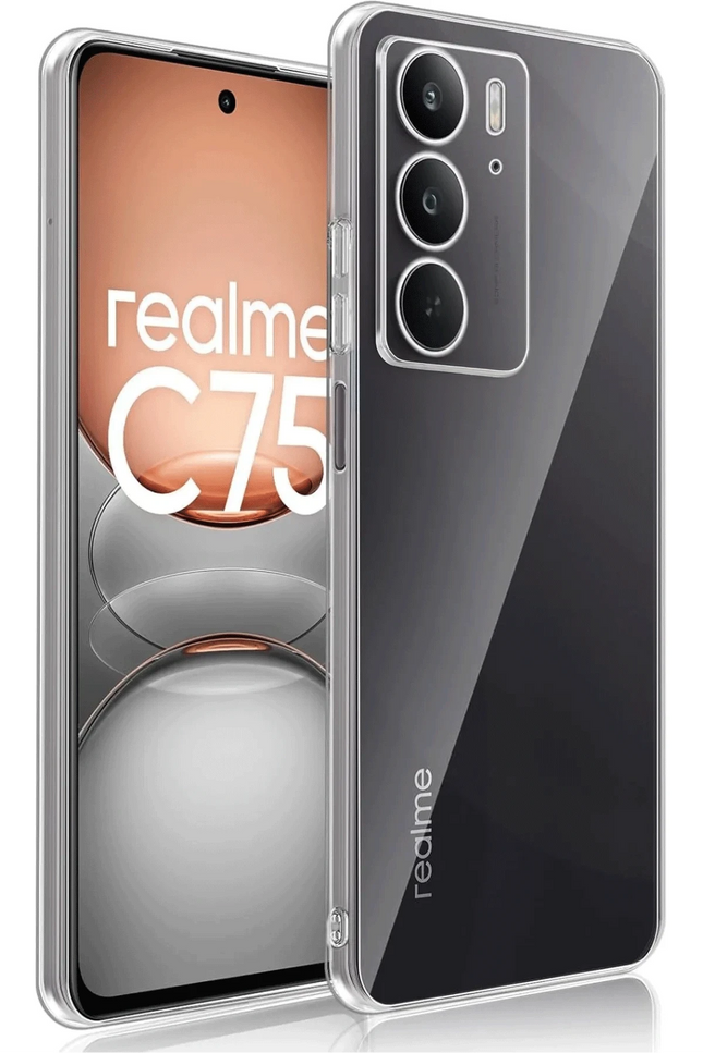 Realme C75 Lüx Şeffaf Silikon Kılıf