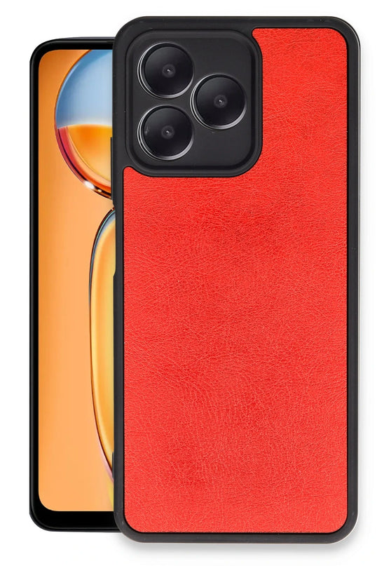 Realme Note 50 4G Aras Deri Kapak Kılıf - Kırmızı 2