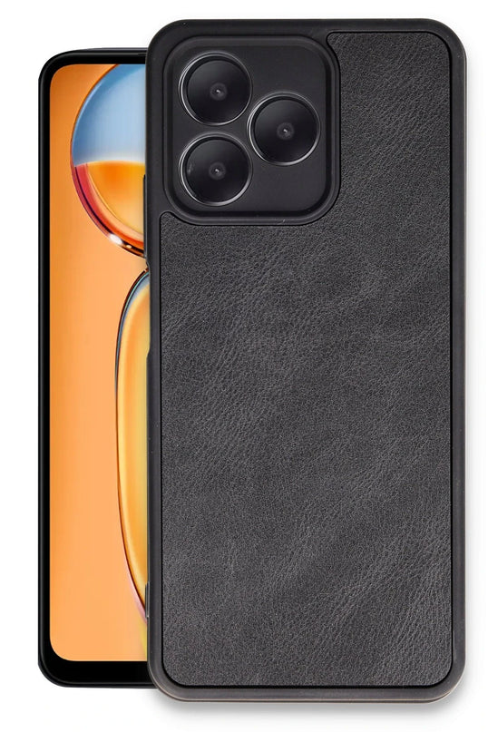 Realme Note 50 4G Aras Deri Kapak Kılıf - Siyah