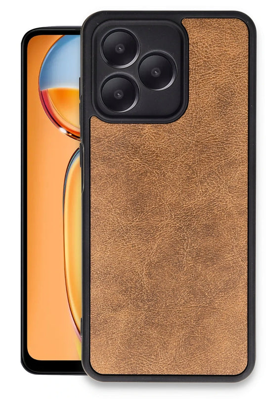 Realme Note 50 4G Aras Deri Kapak Kılıf - Taba