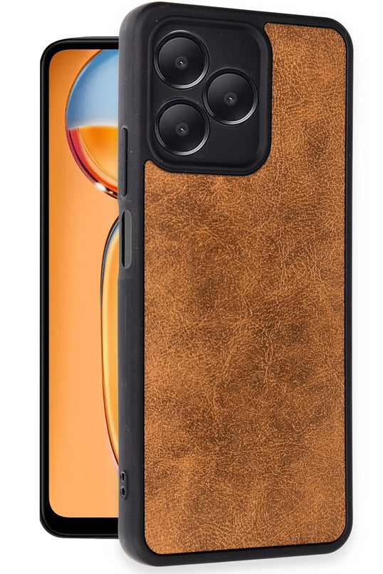 Realme Note 50 4G Aras Deri Kapak Kılıf - Taba 2