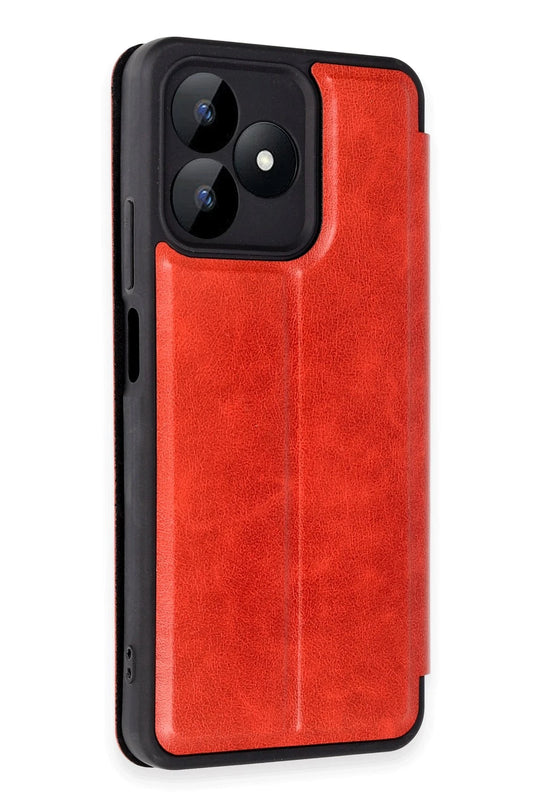 Realme Note 50 4G Flip Cover Kılıf - Kırmızı 2