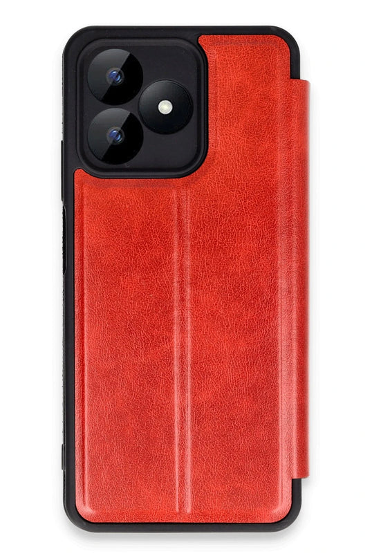 Realme Note 50 4G Flip Cover Kılıf - Kırmızı