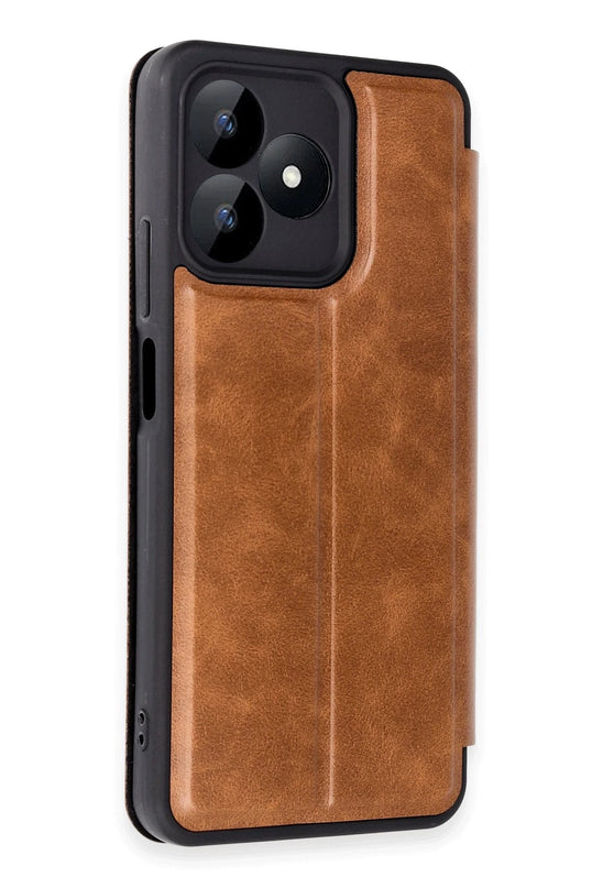 Realme Note 50 4G Flip Cover Kılıf - Taba 2
