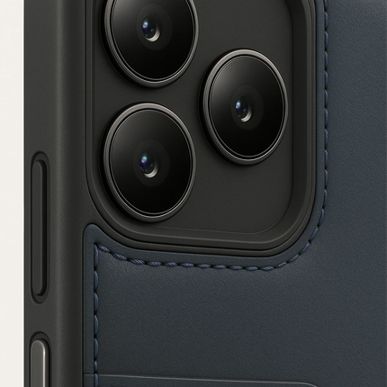 Realme Note 50 4G Sara Kartvizitli Deri Kılıf - Lacivert 3