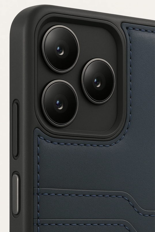 Realme Note 50 4G Sara Kartvizitli Deri Kılıf - Lacivert 3