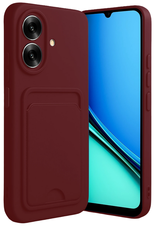 Realme Note 60 Kelvin Kartvizitli Silikon Kılıf - Bordo