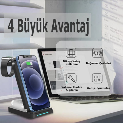 S90 4in1 Kablosuz Şarj Masaüstü Set 3