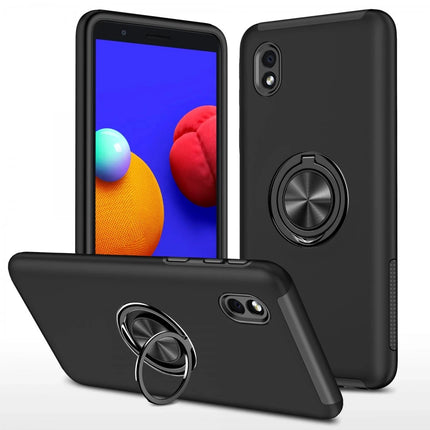 Samsung Galaxy A01 Core Elit Yüzüklü Kapak Kılıf - Siyah