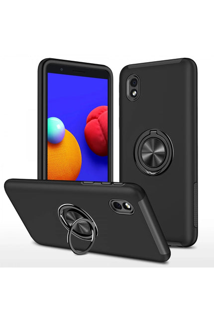 Samsung Galaxy A01 Core Elit Yüzüklü Kapak Kılıf - Siyah