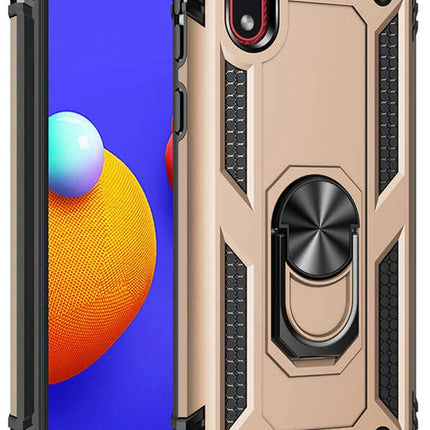 Samsung Galaxy A01 Core Sofya Yüzüklü Silikon Kapak Kılıf - Gold