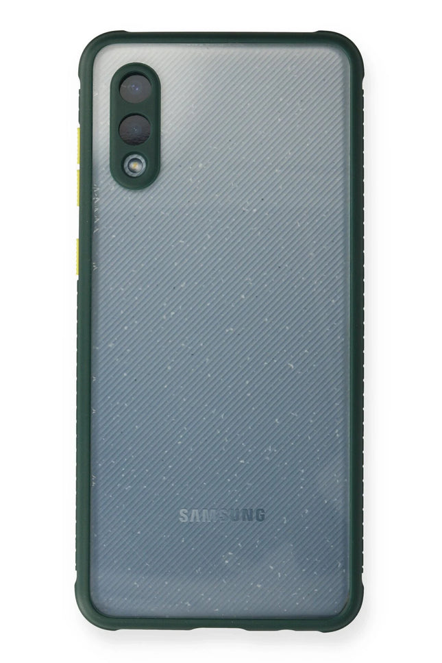 Samsung Galaxy A02 Miami Şeffaf Silikon Kılıf - Koyu Yeşil