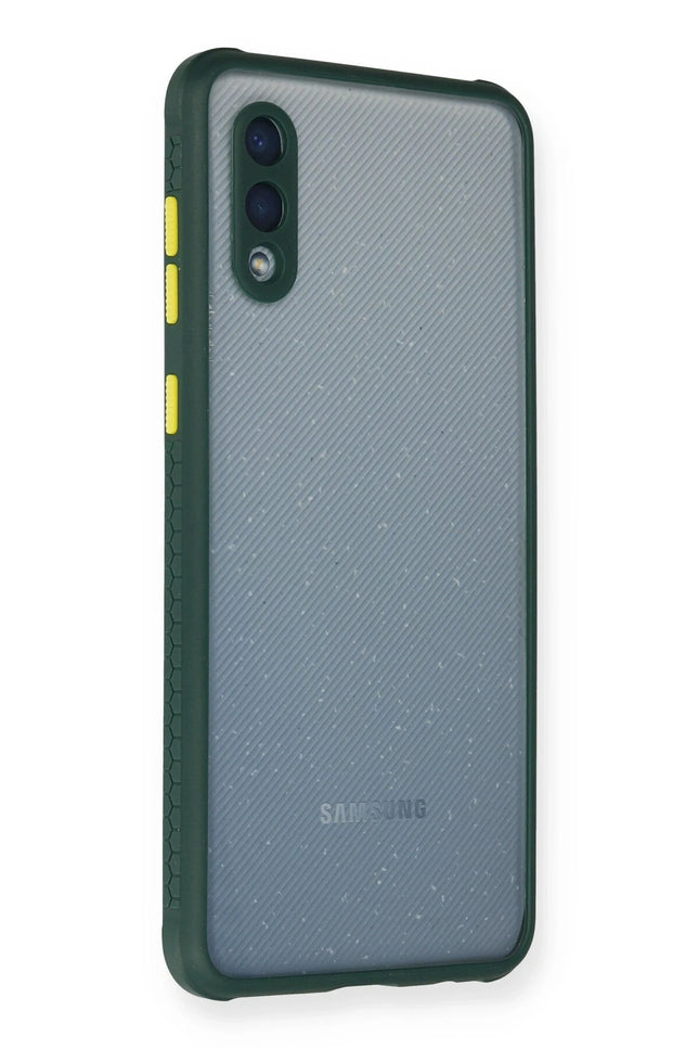 Samsung Galaxy A02 Miami Şeffaf Silikon Kılıf - Koyu Yeşil 2