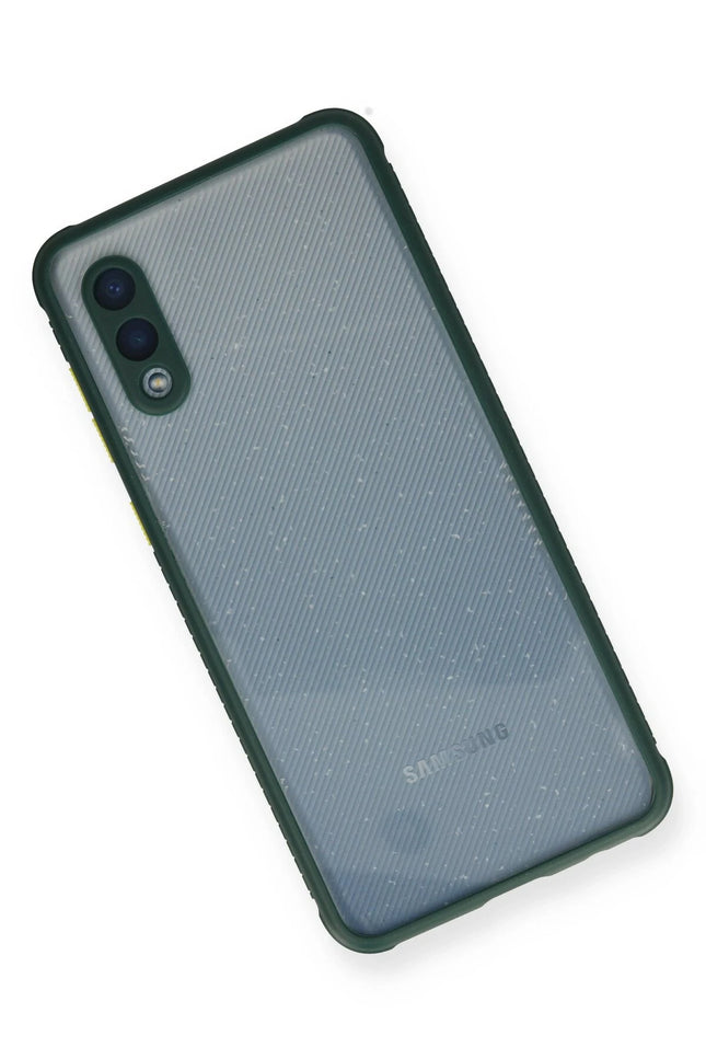 Samsung Galaxy A02 Miami Şeffaf Silikon Kılıf - Koyu Yeşil 3