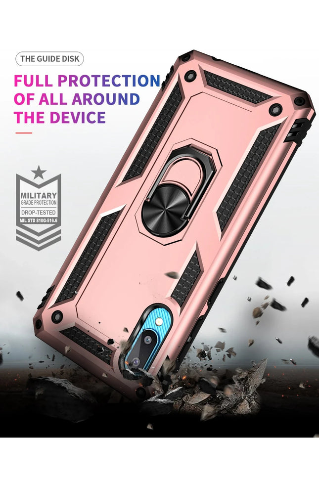Samsung Galaxy A02 Sofya Yüzüklü Silikon Kapak Kılıf - Rose 8