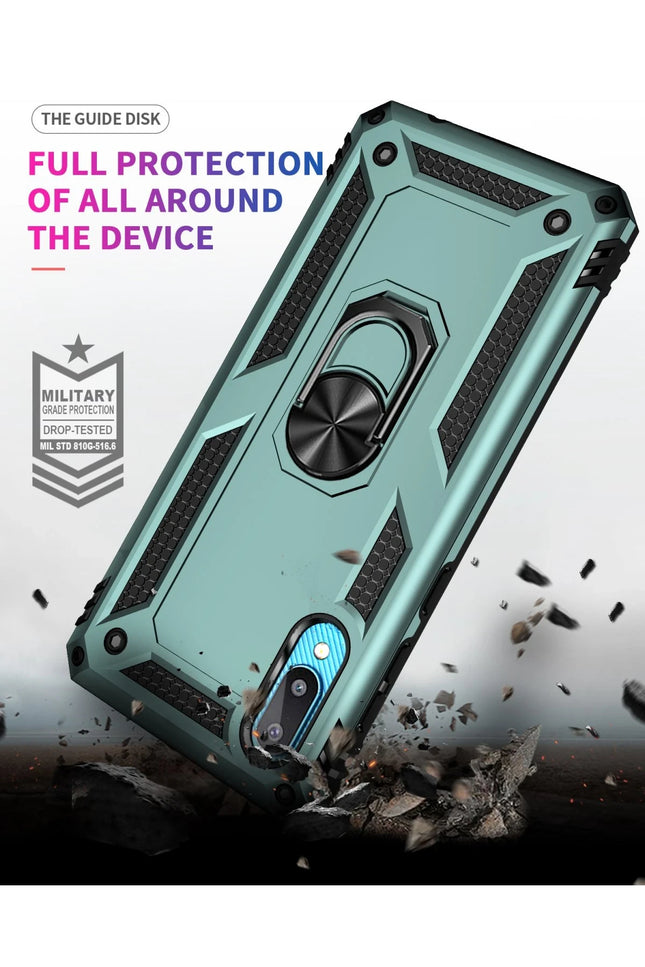 Samsung Galaxy A02 Sofya Yüzüklü Silikon Kapak Kılıf - Yeşil 8