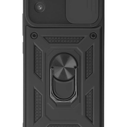 Samsung Galaxy A03 Pars Lens Yüzüklü Silikon Kılıf - Siyah