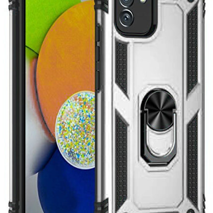 Samsung Galaxy A03 Sofya Yüzüklü Silikon Kapak Kılıf - Gümüş
