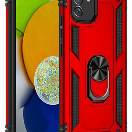 Samsung Galaxy A03 Sofya Yüzüklü Silikon Kapak Kılıf - Kırmızı