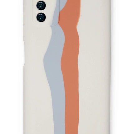 Samsung Galaxy A03S Ebruli Lansman Silikon Kılıf - Beyaz
