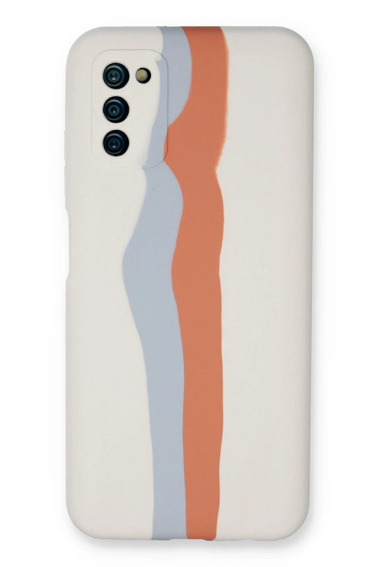 Samsung Galaxy A03S Ebruli Lansman Silikon Kılıf - Beyaz