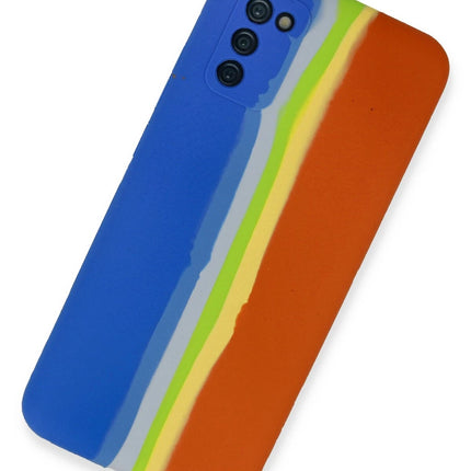 Samsung Galaxy A03S Ebruli Lansman Silikon Kılıf - Mavi 2