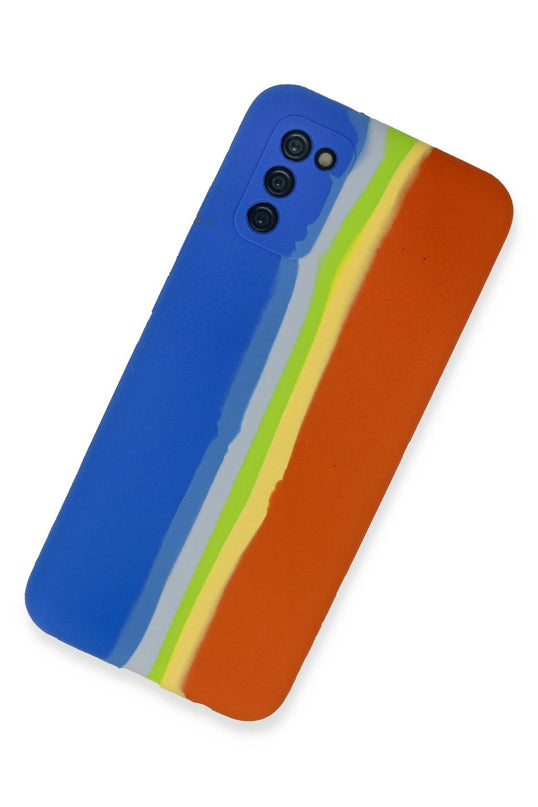 Samsung Galaxy A03S Ebruli Lansman Silikon Kılıf - Mavi 2