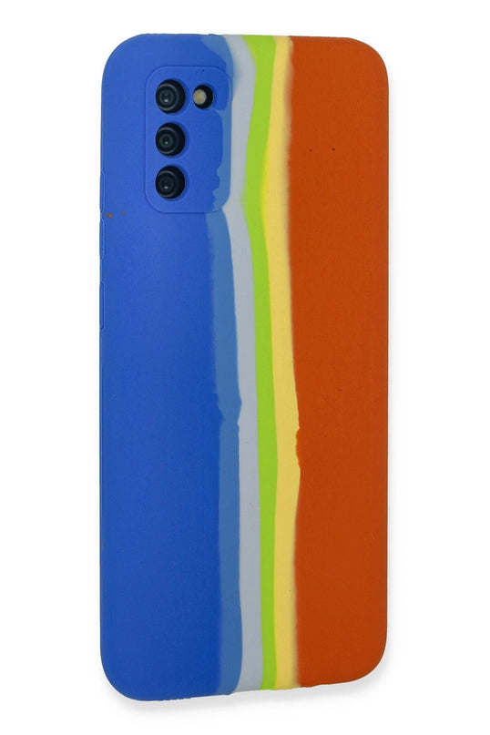 Samsung Galaxy A03S Ebruli Lansman Silikon Kılıf - Mavi 3