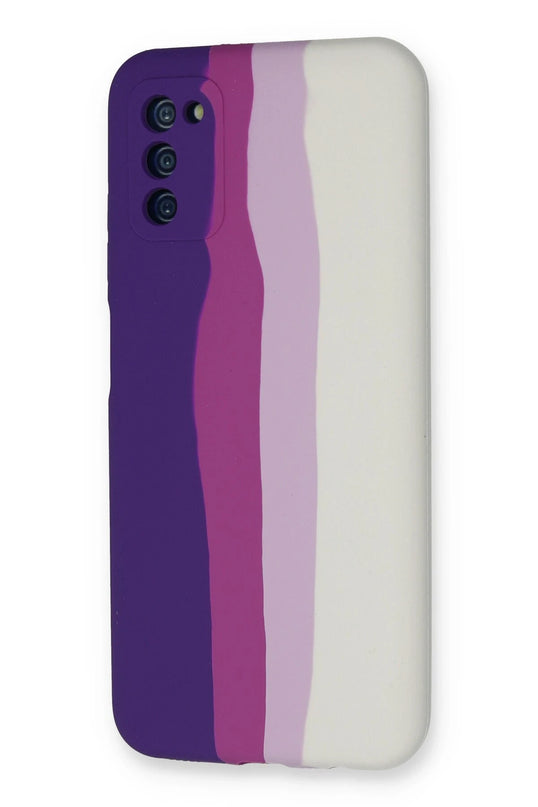 Samsung Galaxy A03S Ebruli Lansman Silikon Kılıf - Mor 3
