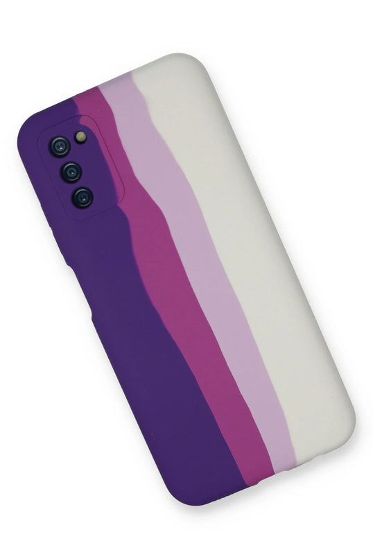 Samsung Galaxy A03S Ebruli Lansman Silikon Kılıf - Mor 2