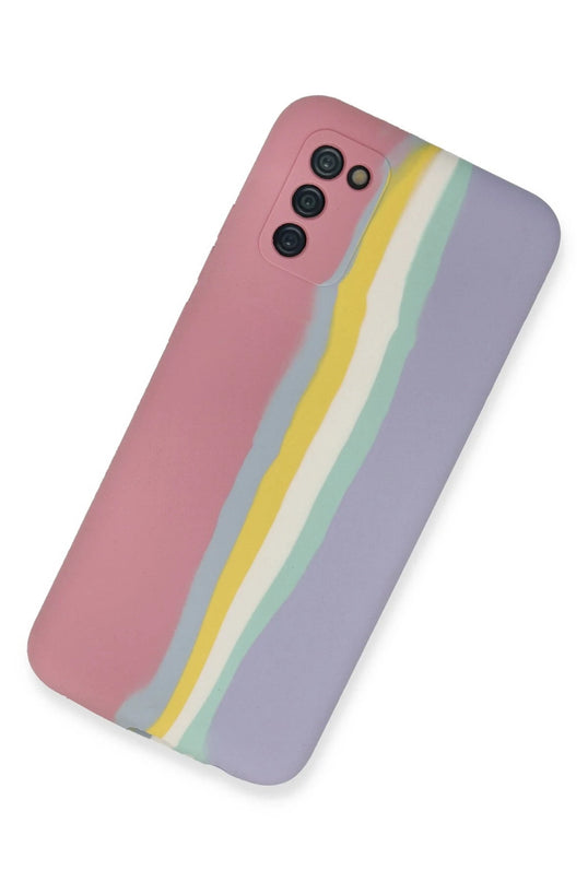 Samsung Galaxy A03S Ebruli Lansman Silikon Kılıf - Pembe 2