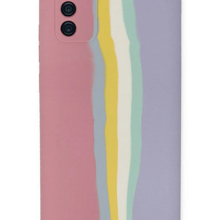 Samsung Galaxy A03S Ebruli Lansman Silikon Kılıf - Pembe