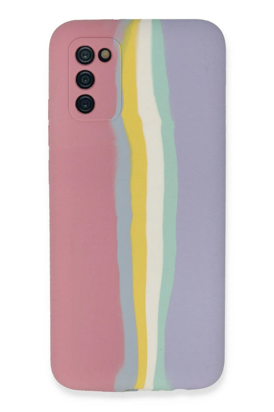 Samsung Galaxy A03S Ebruli Lansman Silikon Kılıf - Pembe