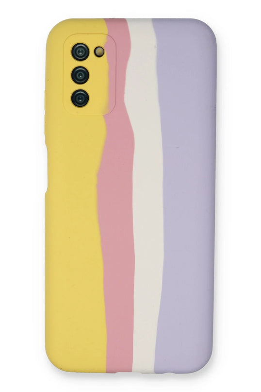 Samsung Galaxy A03S Ebruli Lansman Silikon Kılıf - Sarı