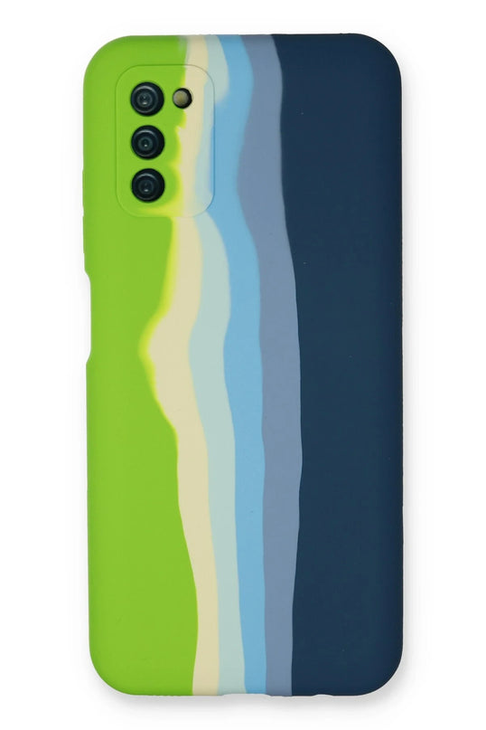 Samsung Galaxy A03S Ebruli Lansman Silikon Kılıf - Yeşil