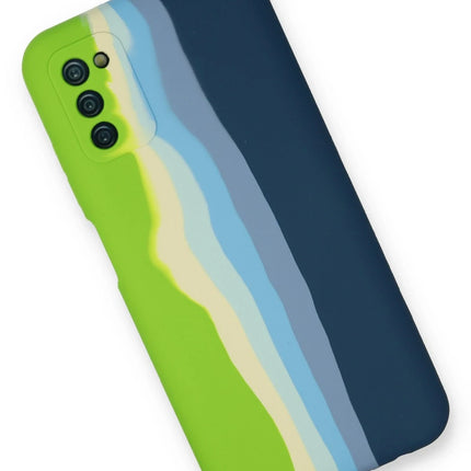 Samsung Galaxy A03S Ebruli Lansman Silikon Kılıf - Yeşil 2