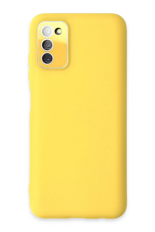 Samsung Galaxy A03S Lansman Glass Kapak Kılıf - Sarı