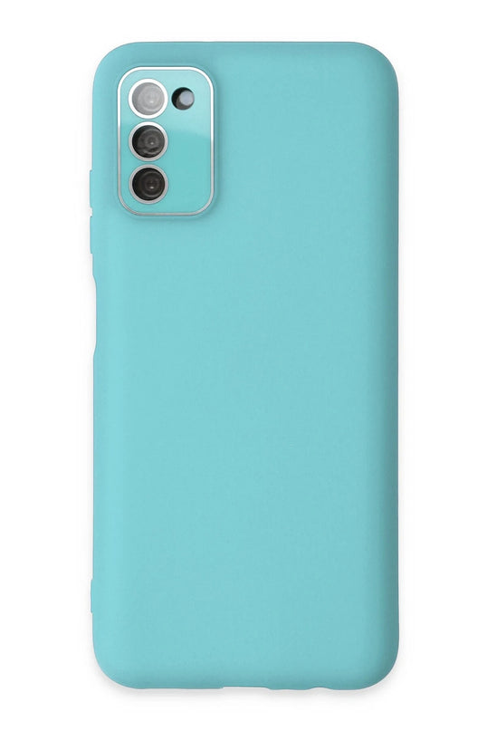 Samsung Galaxy A03S Lansman Glass Kapak Kılıf - Turkuaz