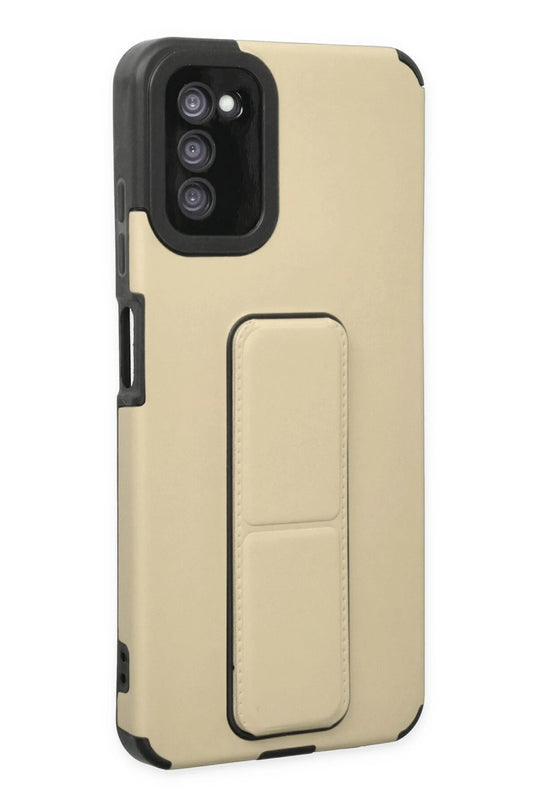 Samsung Galaxy A03S Mega Standlı Silikon Kılıf - Gold 2