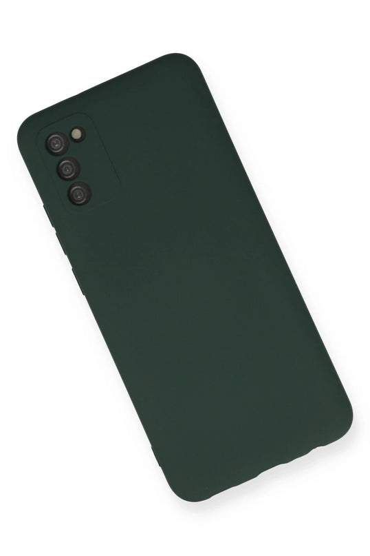 Samsung Galaxy A03S Nano içi Kadife Silikon Kılıf - Koyu Yeşil 2