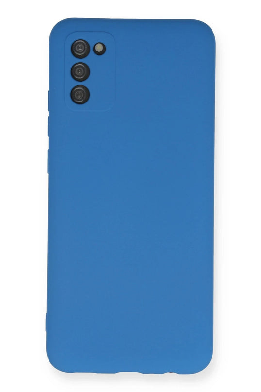 Samsung Galaxy A03S Nano içi Kadife Silikon Kılıf - Mavi