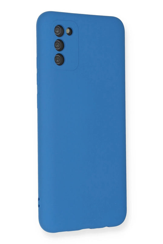 Samsung Galaxy A03S Nano içi Kadife Silikon Kılıf - Mavi 3