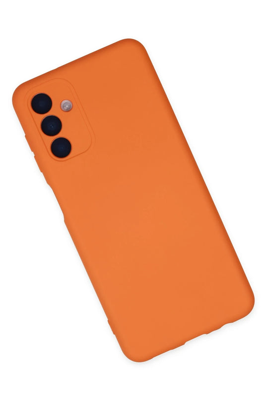 Samsung Galaxy A04S Nano içi Kadife Silikon Kılıf - Turuncu 3