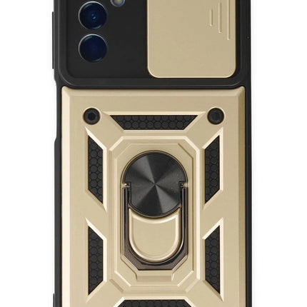Samsung Galaxy A04S Pars Lens Yüzüklü Silikon Kılıf - Gold