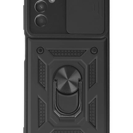 Samsung Galaxy A04S Pars Lens Yüzüklü Silikon Kılıf - Siyah