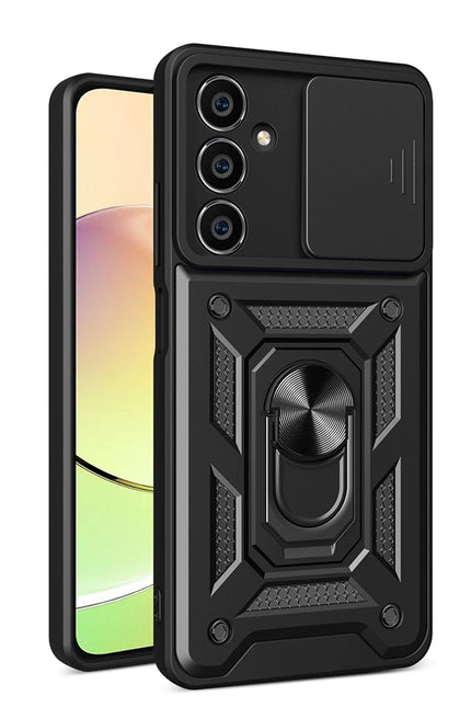 Samsung Galaxy A05 Pars Lens Yüzüklü Silikon Kılıf - Siyah