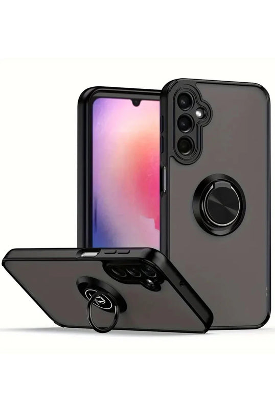 Samsung Galaxy A05S Montreal Yüzüklü Silikon Kapak Kılıf - Siyah