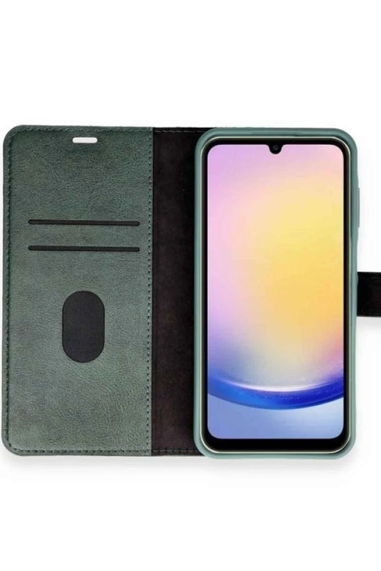 Samsung Galaxy A05S Trend S Plus Kapaklı Kılıf - Yeşil 4